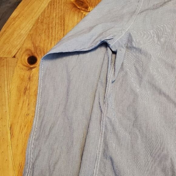 Kingsley Heath Mens Muscle Fit Striped Button-Down Shirt Size L Luxury Style - Picture 10 of 11